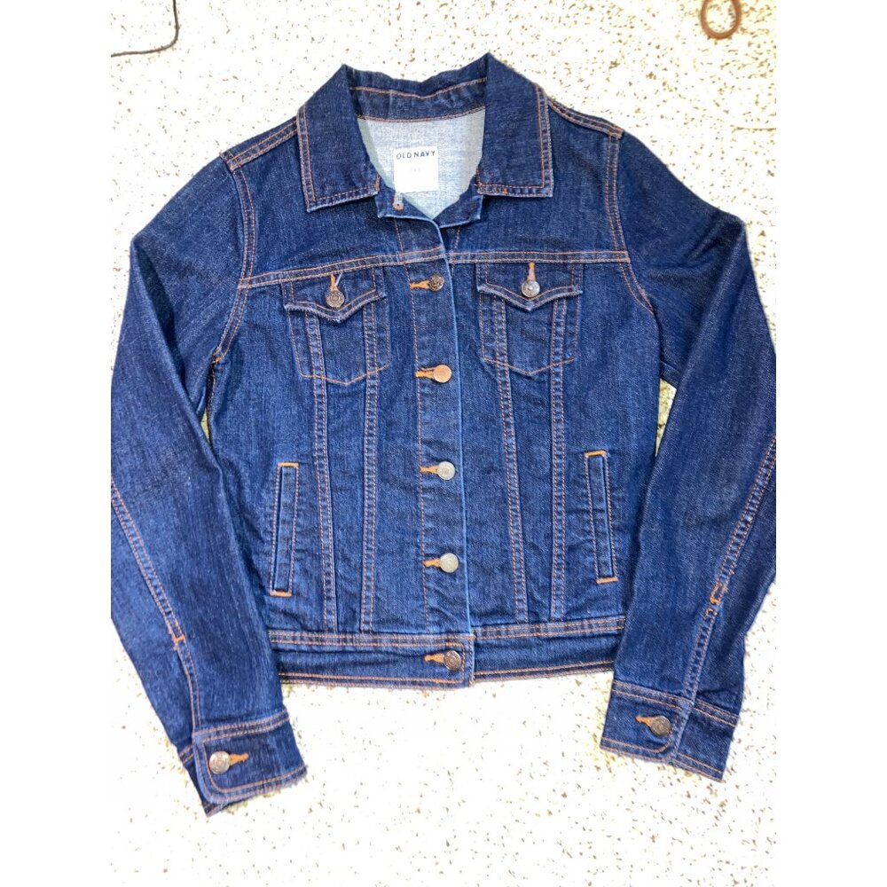 Old Navy Jean Jacket with Painting on Back